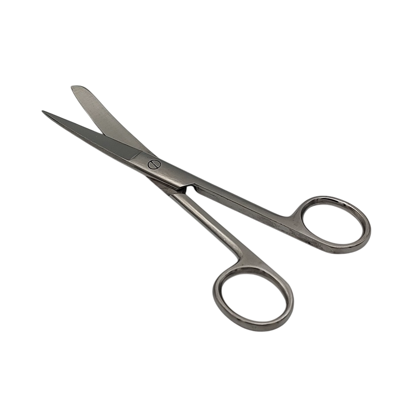 Ножиці операційні, вертикально-зігнуті, з одним гострим кінцем, 140 мм